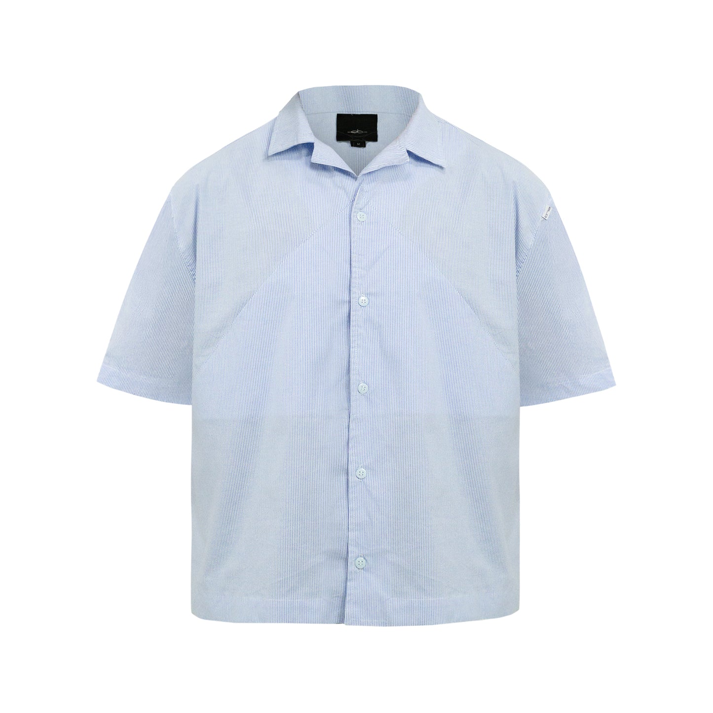 CAMISETA BOX BOTAO FOLD AZUL/BRANCO