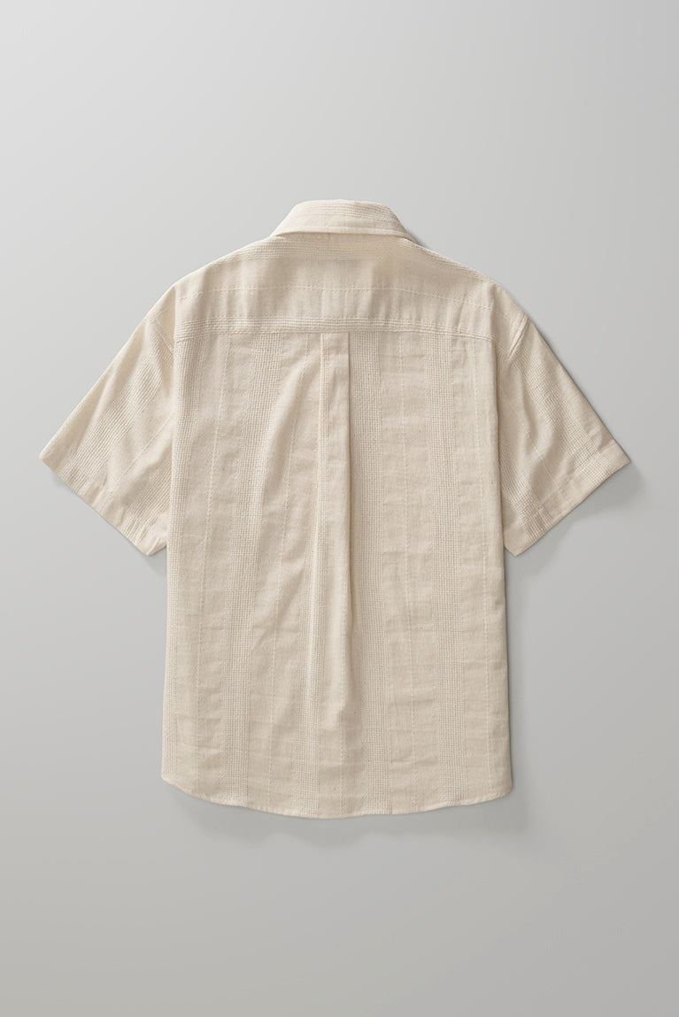 Textured Short Sleeve Shirt Off