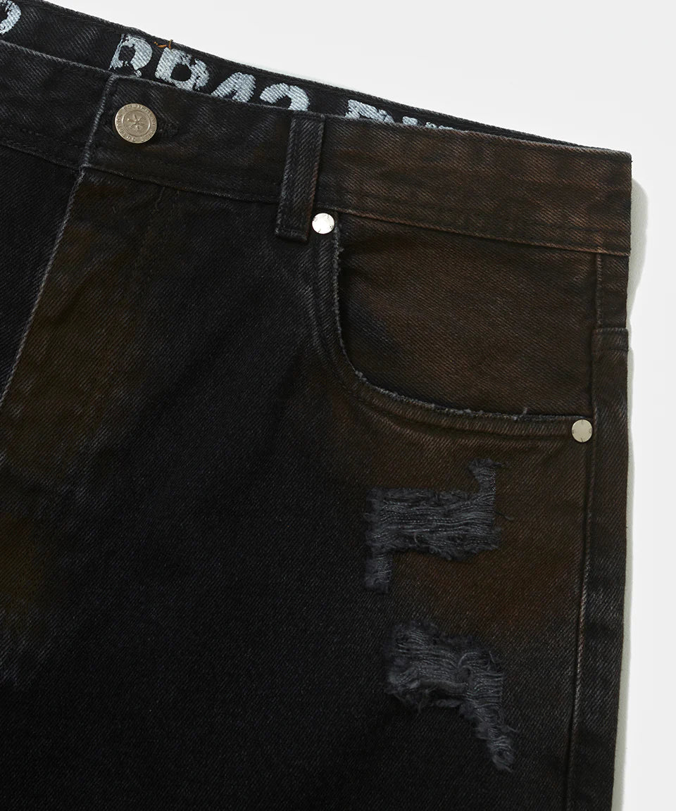 Black Denim Capri Trousers Black Denim