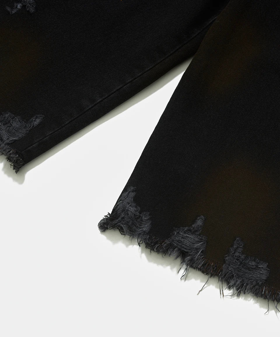Black Denim Capri Trousers Black Denim