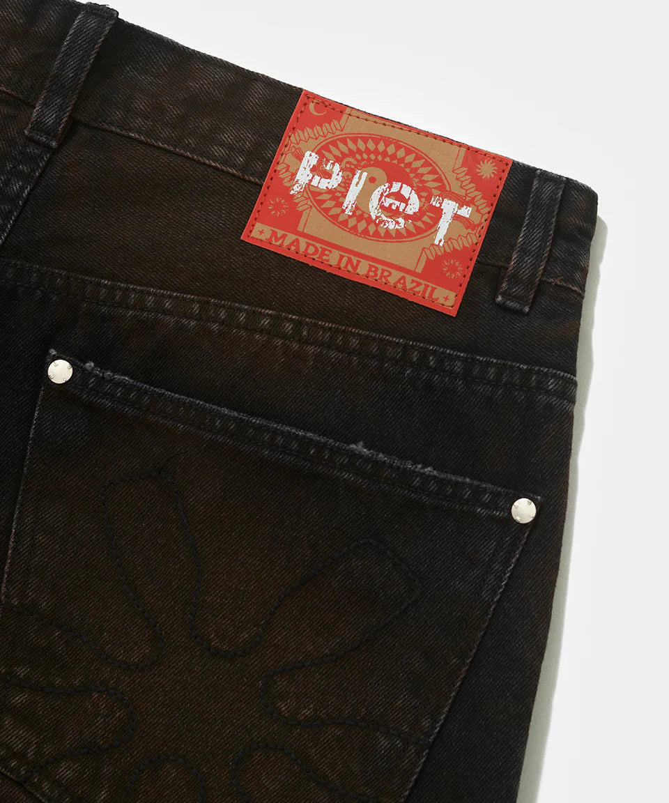Black Denim Capri Trousers Black Denim