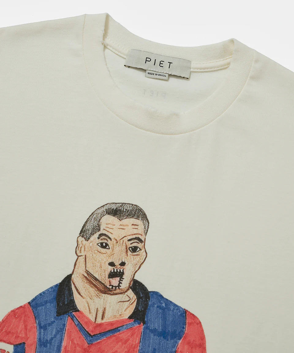 Illustrated Relaxed Barça Tshirt Bone White