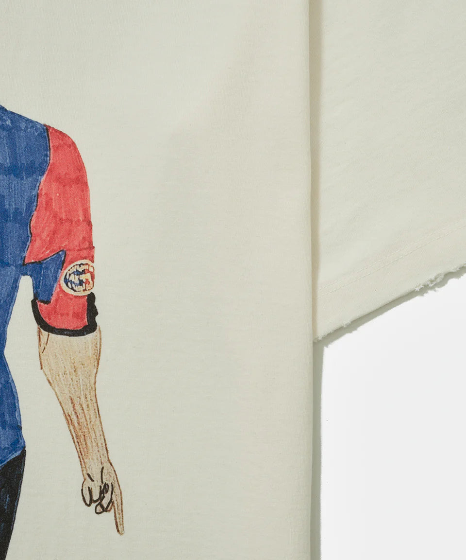 Illustrated Relaxed Barça Tshirt Bone White