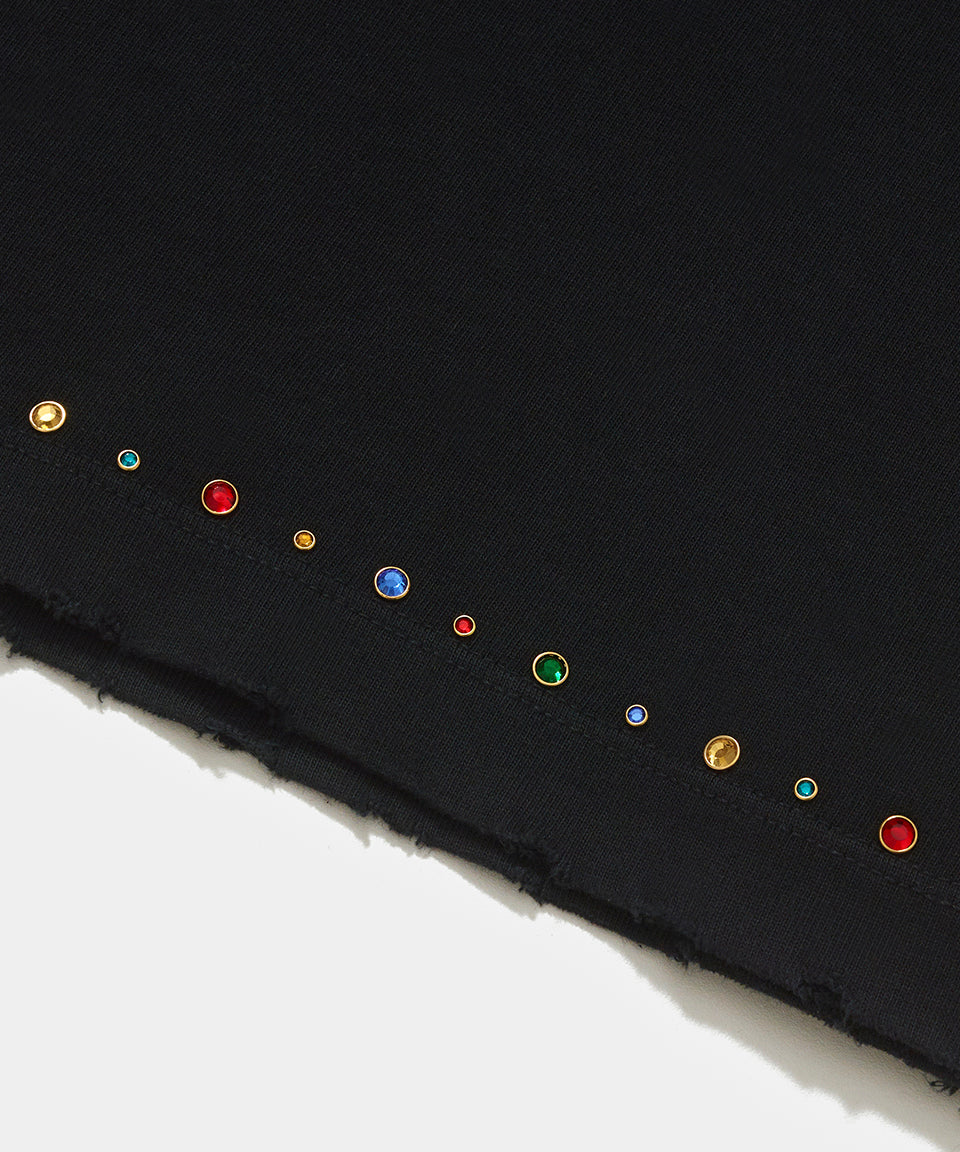 Gems Distressed Tee Black