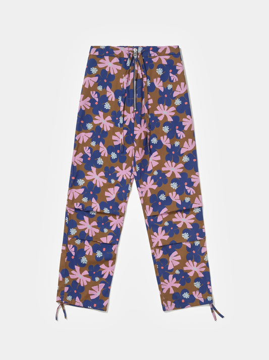 Flower Cotton Twill Trousers
