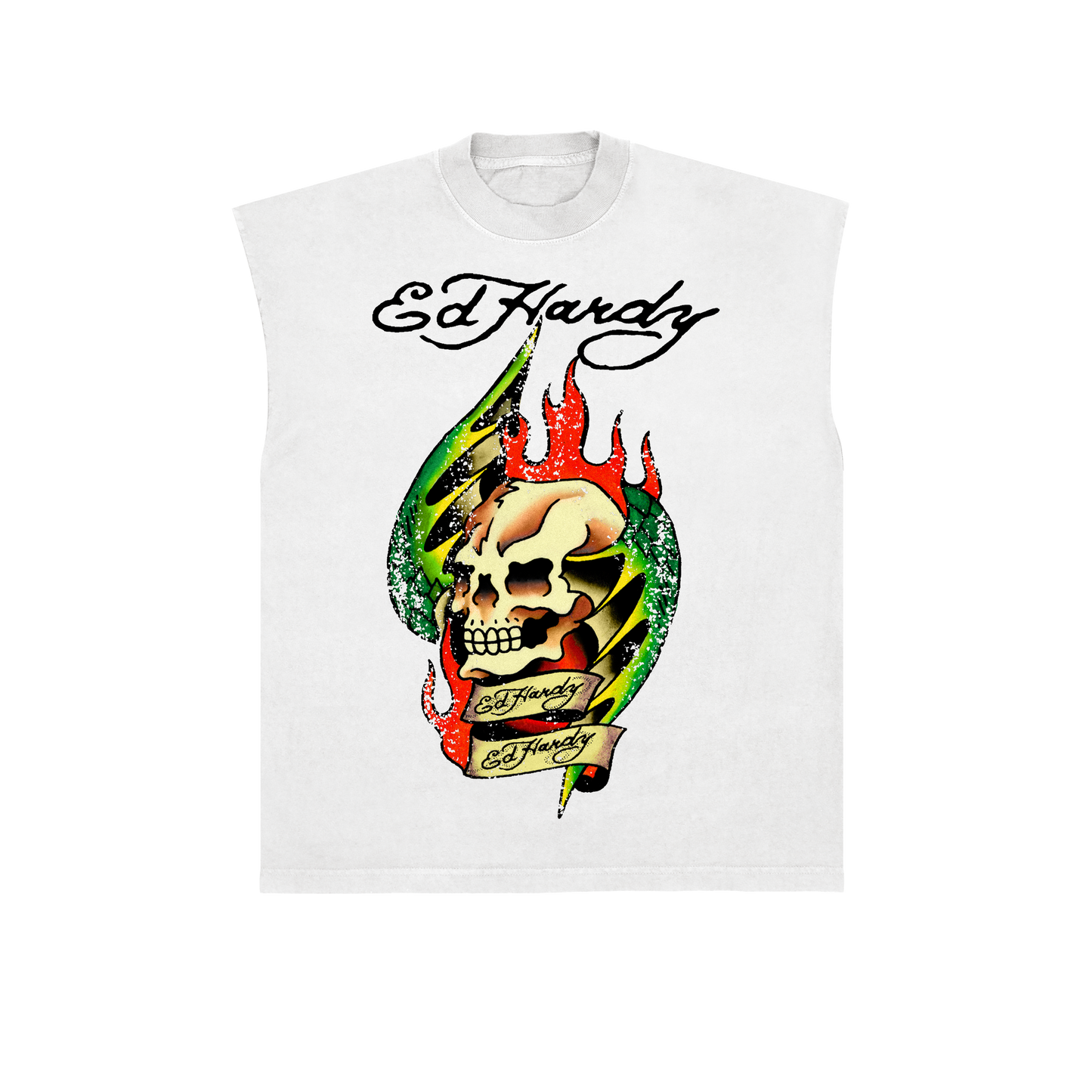 Sleeveless Tee Skull White