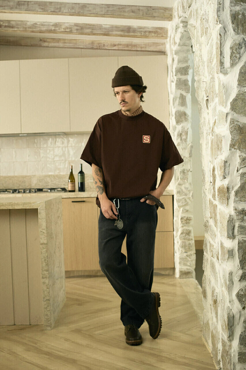 LETTER BOXY TEE MARROM