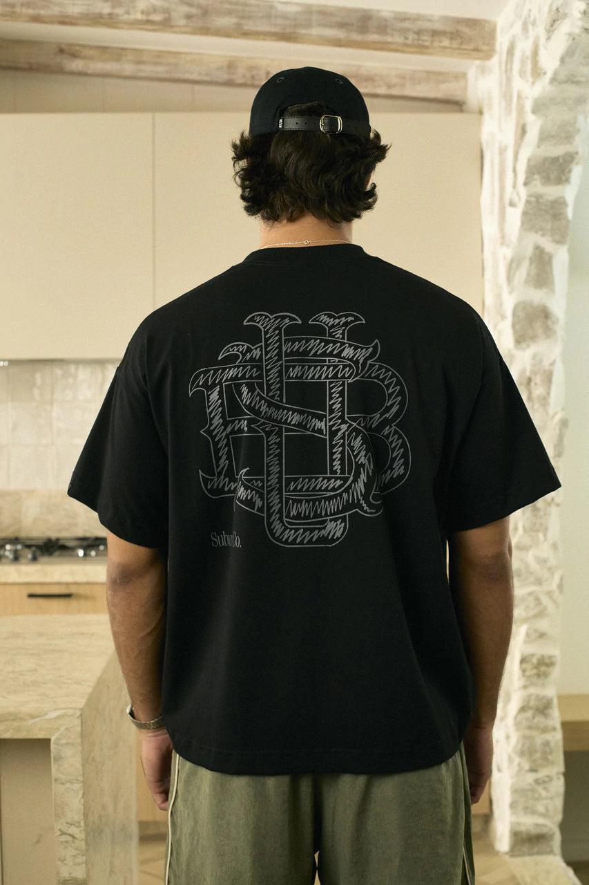 MONOGRAM BOXY TEE PRETO