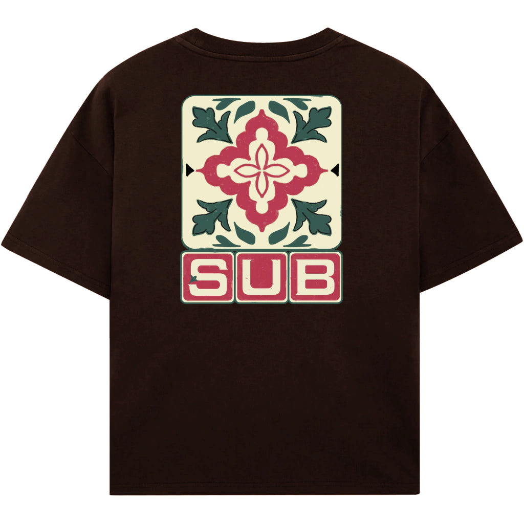 LETTER BOXY TEE MARROM