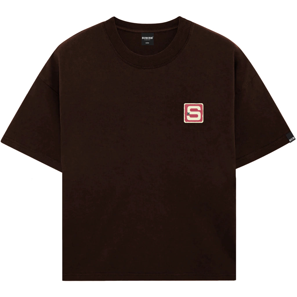 LETTER BOXY TEE MARROM