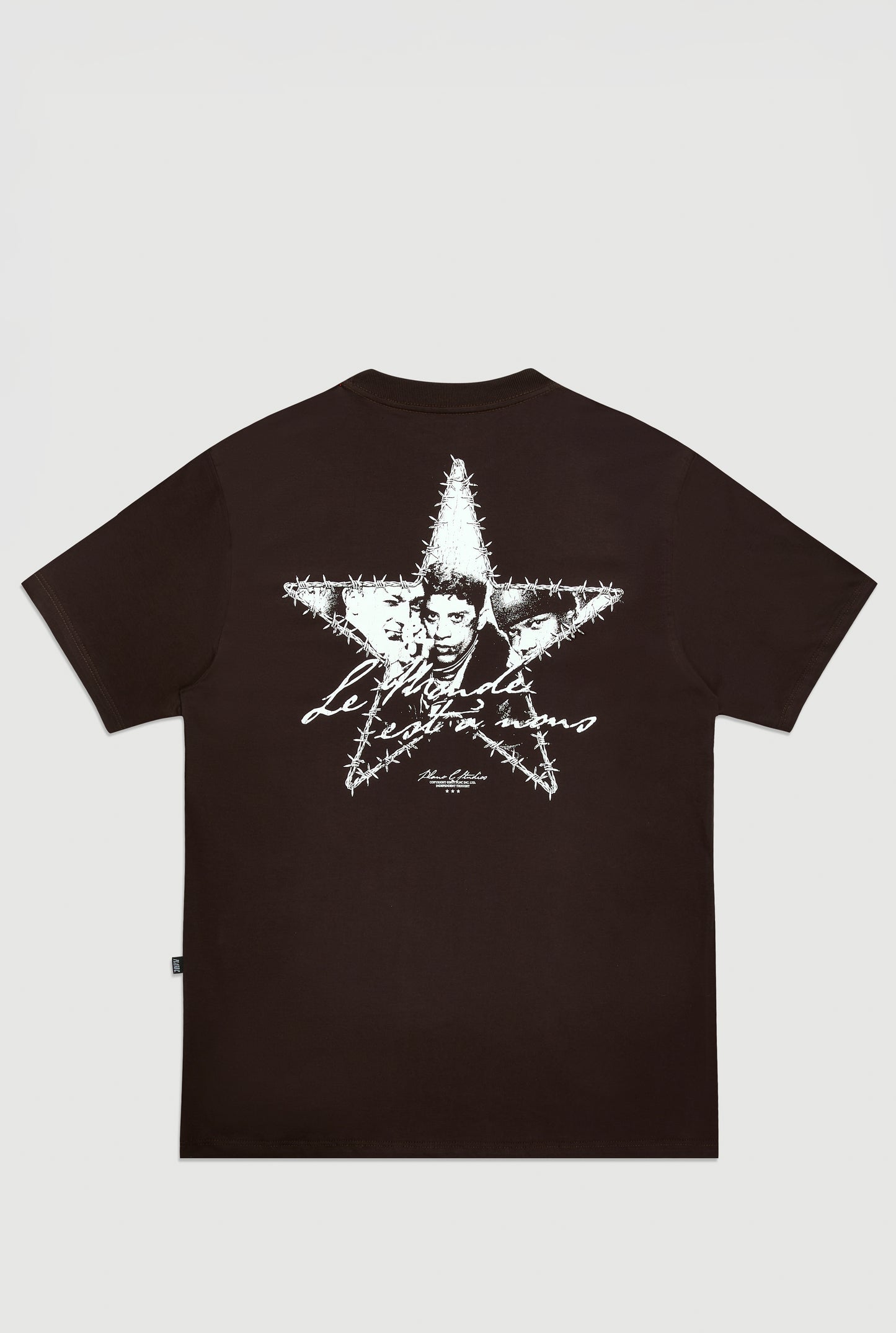 CAMISETA LE MONDE EST Á NOUS MARROM