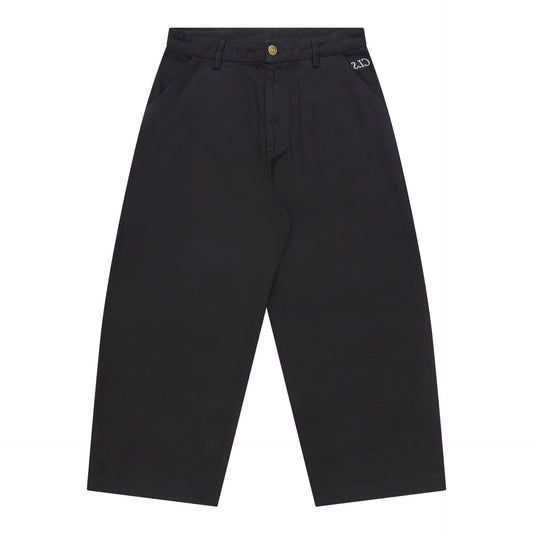 TWILL WIDE PANTS CLASS "DOTTEED PIPA" BLACK