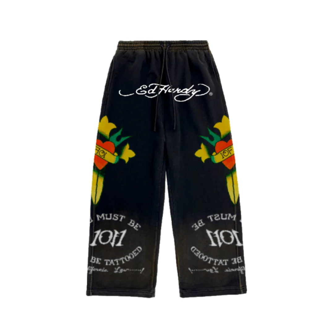 Ed Hardy Love is a Gamble Zip Up Hoodie Sweatpants Black