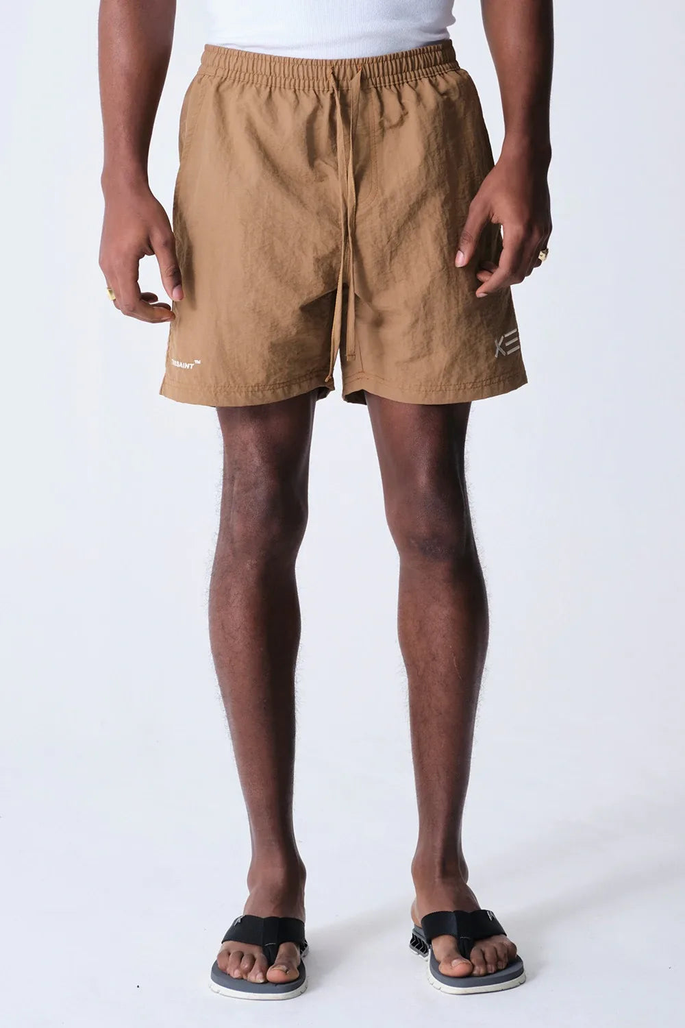 NYLON SHORTS THESAINT FLAG BROWN