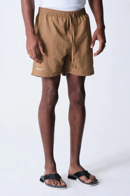 NYLON SHORTS THESAINT FLAG BROWN