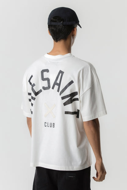 T-SHIRT WIDE BOXY SAINT CLUB - OFF WHITE