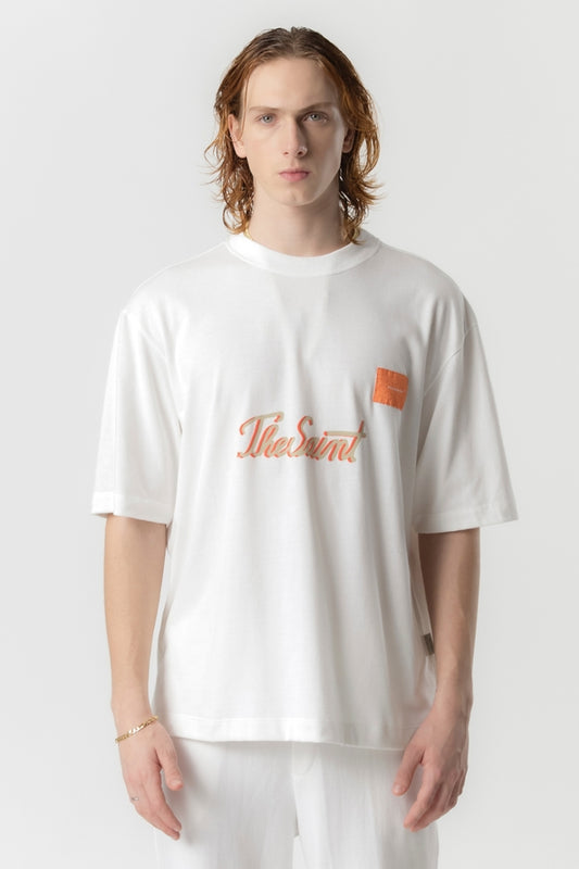 T-SHIRT UNIQUE COLOR FLAME - OFF WHITE