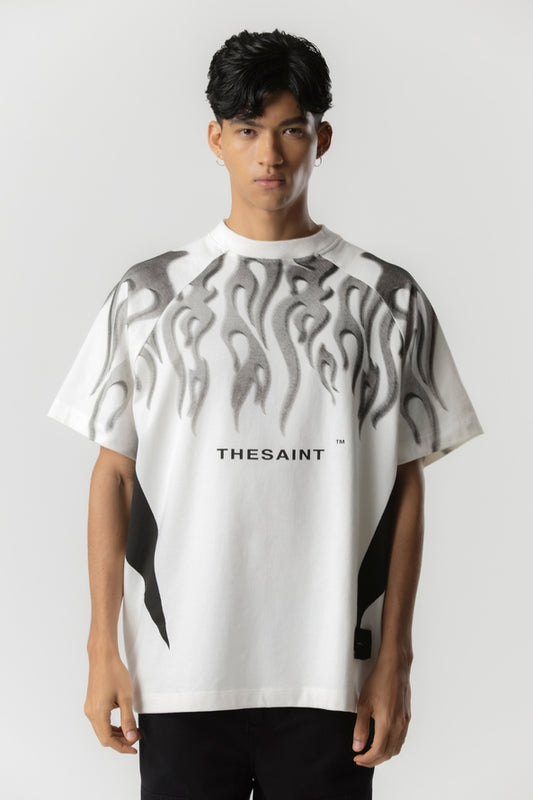 T-SHIRT OVERSIZED SPECIAL FLAME -OFF WHITE