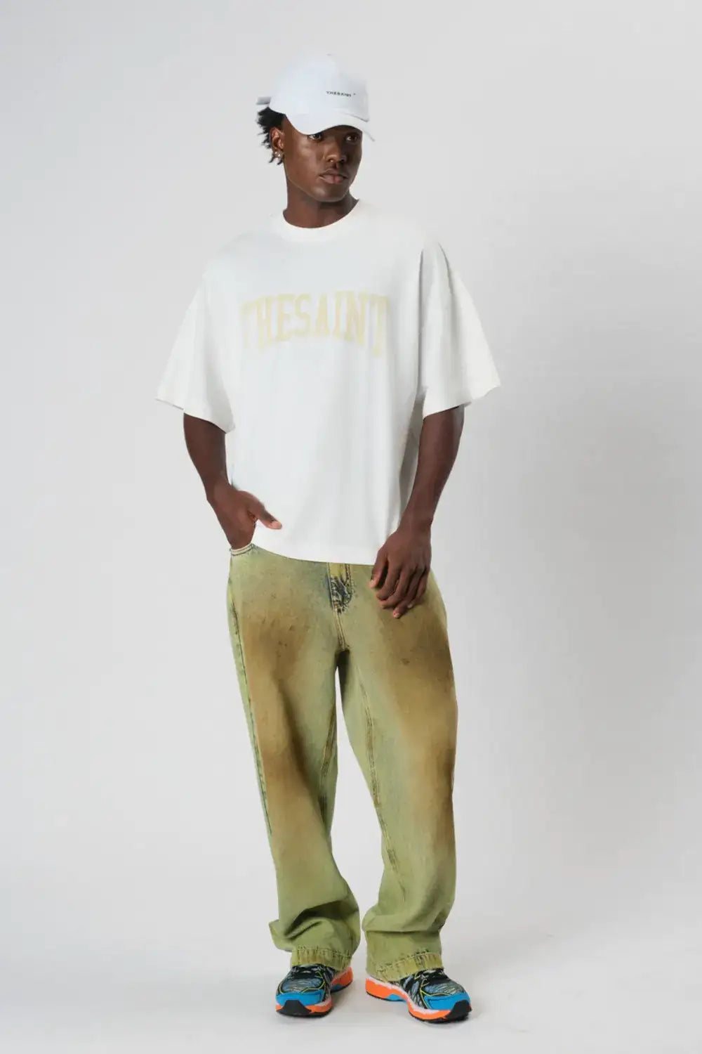 OVERSIZED DENIM PANTS SERPENTE GREEN