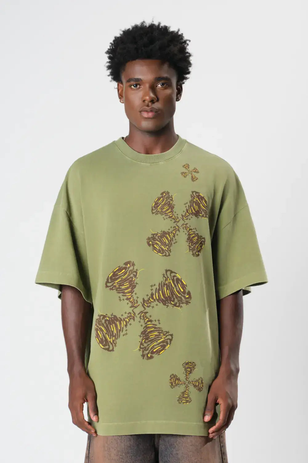 T-SHIRT OVERSIZED REDEMOINHO X STONED DARK GREEN