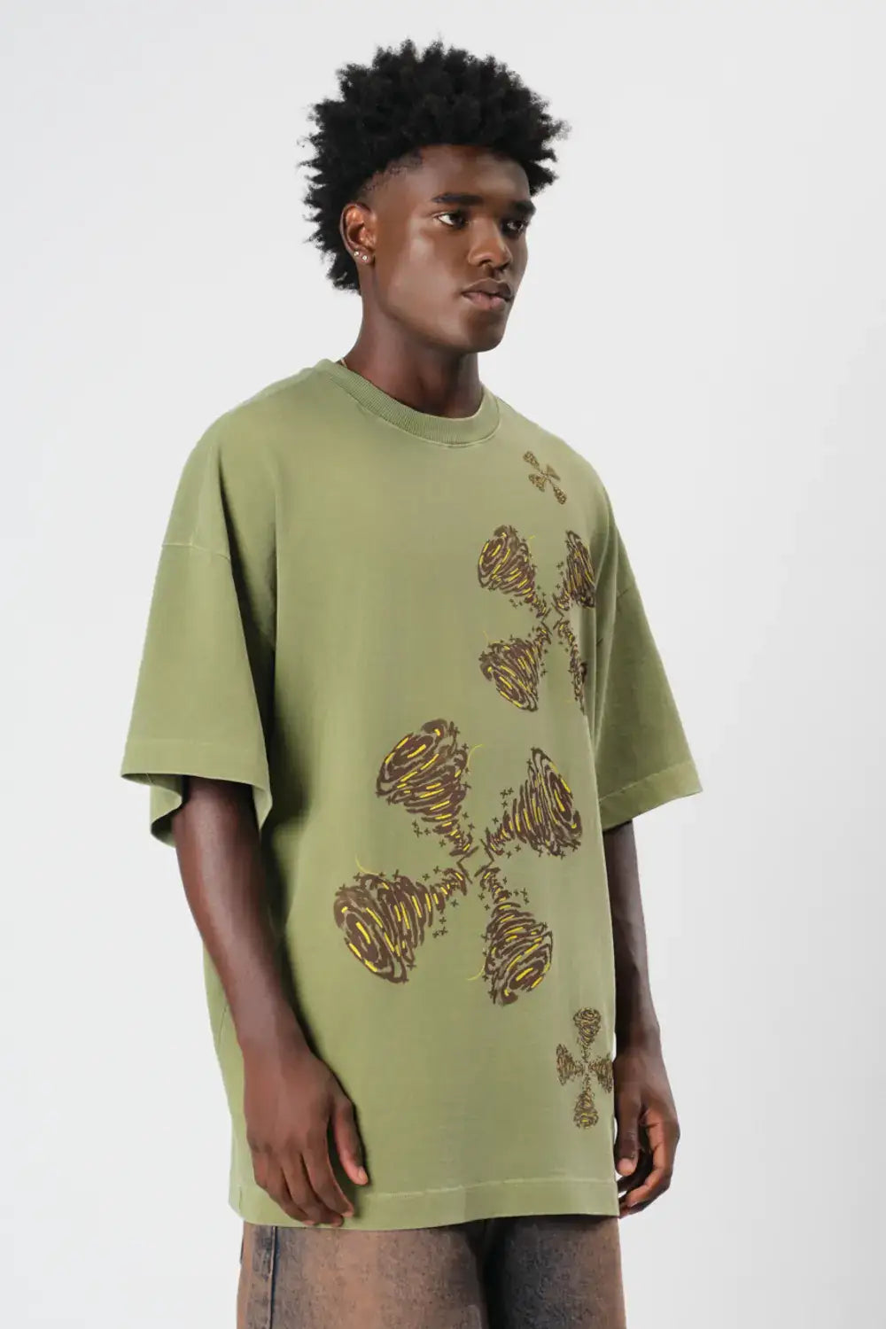 T-SHIRT OVERSIZED REDEMOINHO X STONED DARK GREEN