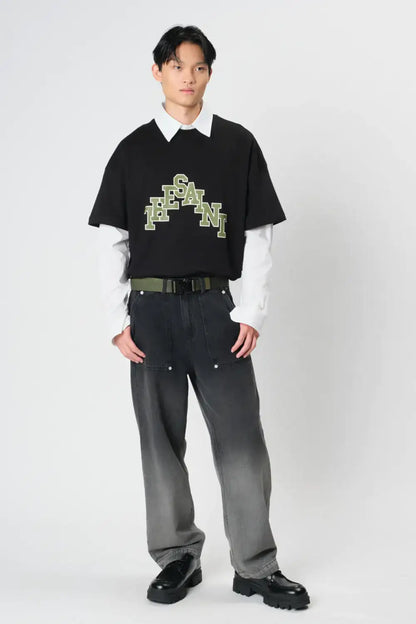 T-SHIRT WIDE BOXY THESAINT STEP  BLACK