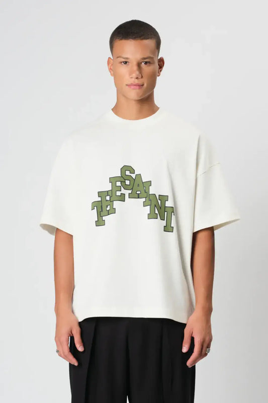 T-SHIRT WIDE BOXY THESAINT STEP OFF WHITE