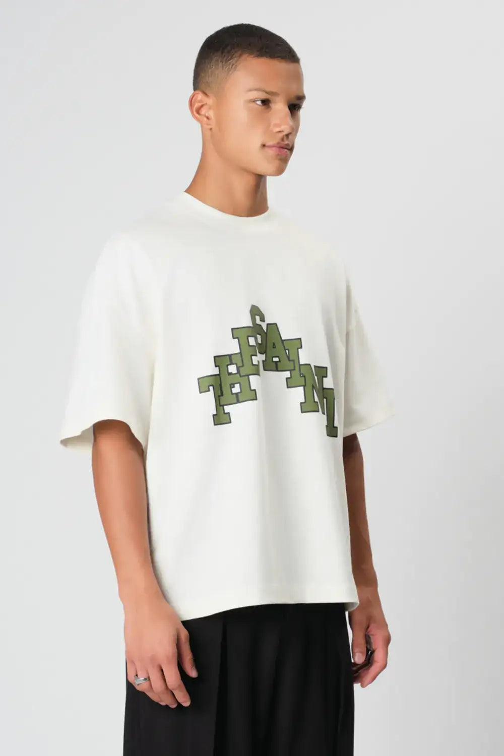 T-SHIRT WIDE BOXY THESAINT STEP OFF WHITE