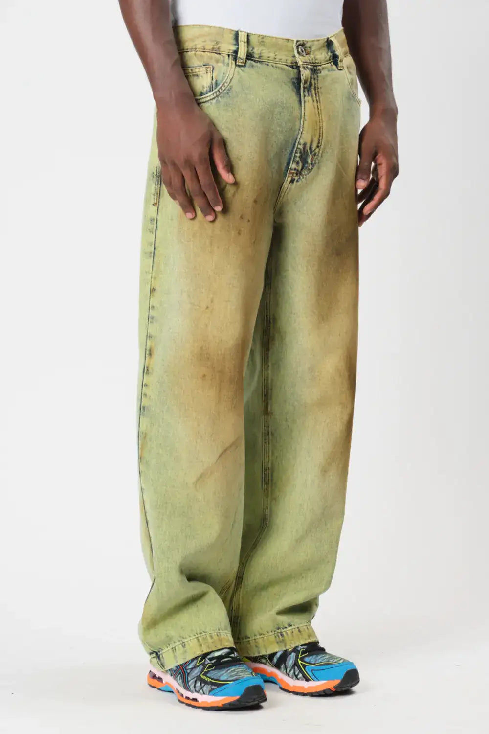 OVERSIZED DENIM PANTS SERPENTE GREEN