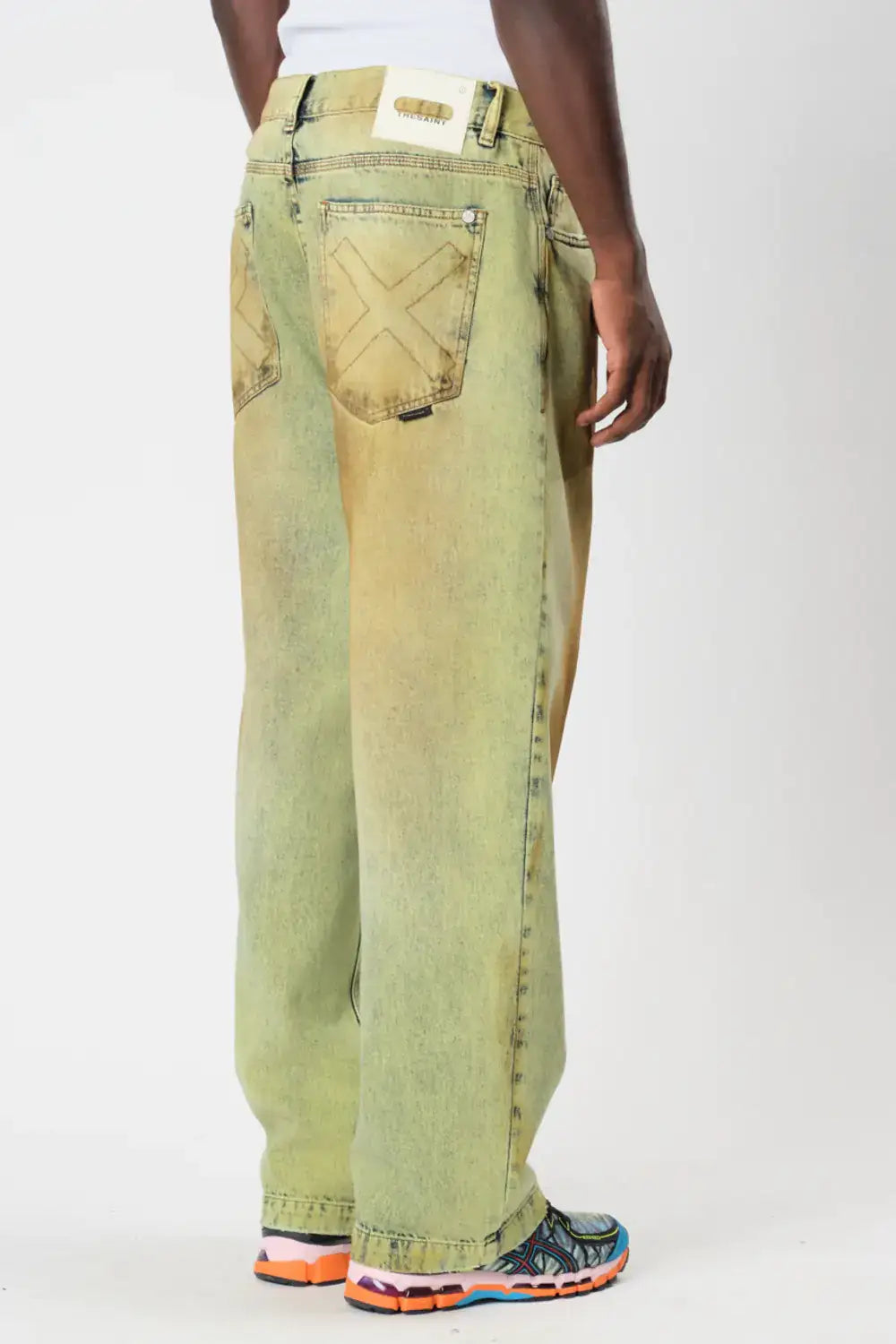 OVERSIZED DENIM PANTS SERPENTE GREEN