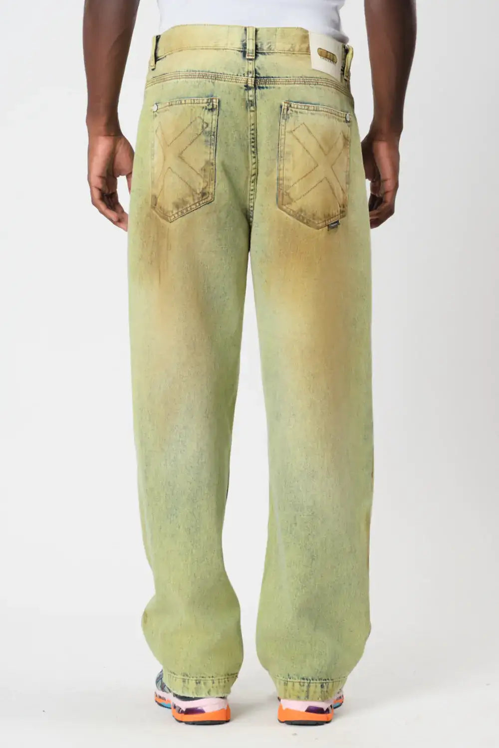 OVERSIZED DENIM PANTS SERPENTE GREEN