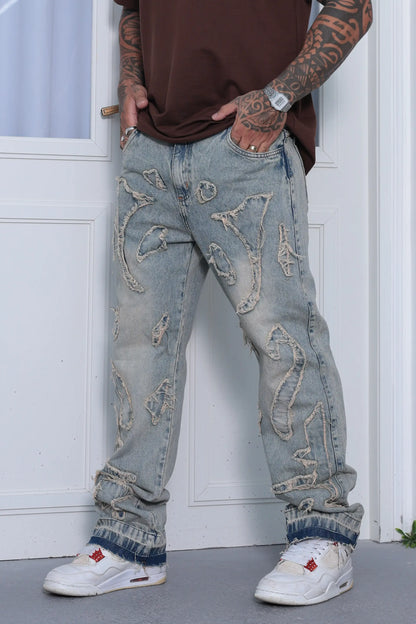 Calça Baggy Patchwork  Vintage