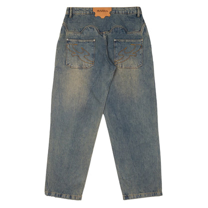 Calca Jeans Marmorizada Azul