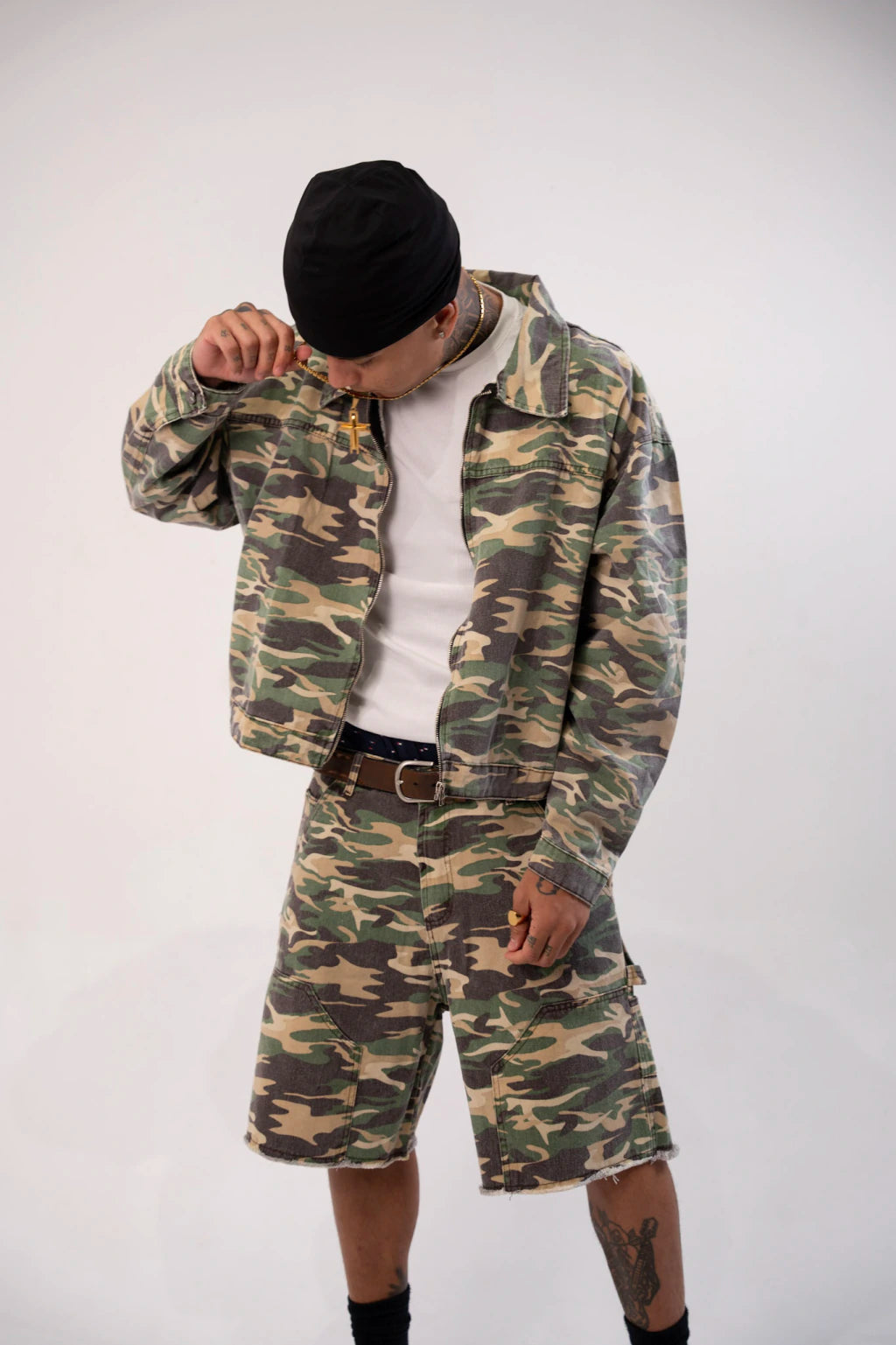 Jaqueta Boxy Camuflada Green