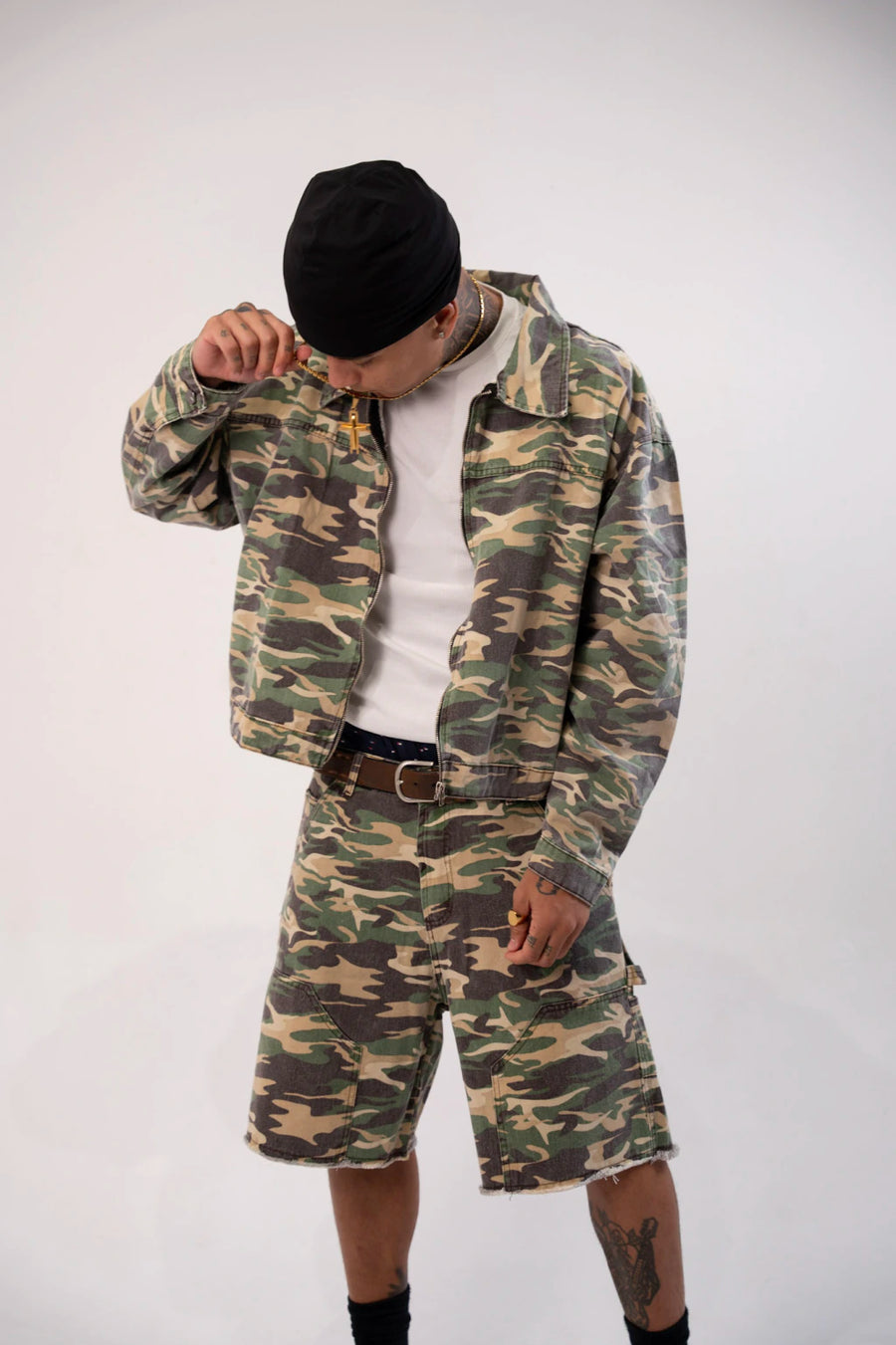 Jaqueta Boxy Camuflada Green