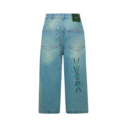 STONEWASHED BAGGY PANTS CLASS "RABIOLA" BLUE