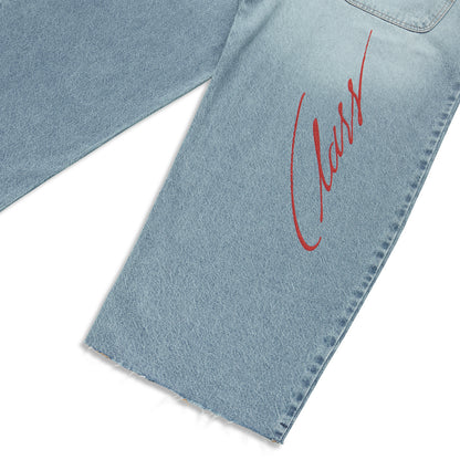 WIDE JEANS PANTS CLASS SERIGRAPHY BLUE