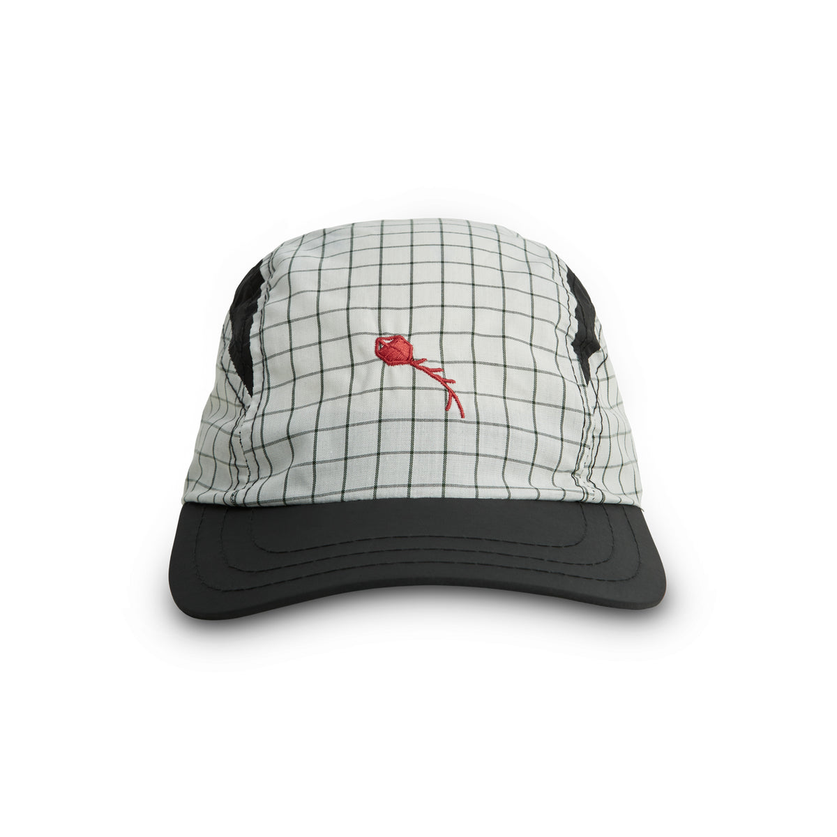3 PANEL SPORT HAT DYNAMIC PLAID WHITE