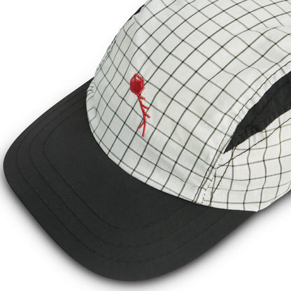 3 PANEL SPORT HAT DYNAMIC PLAID WHITE