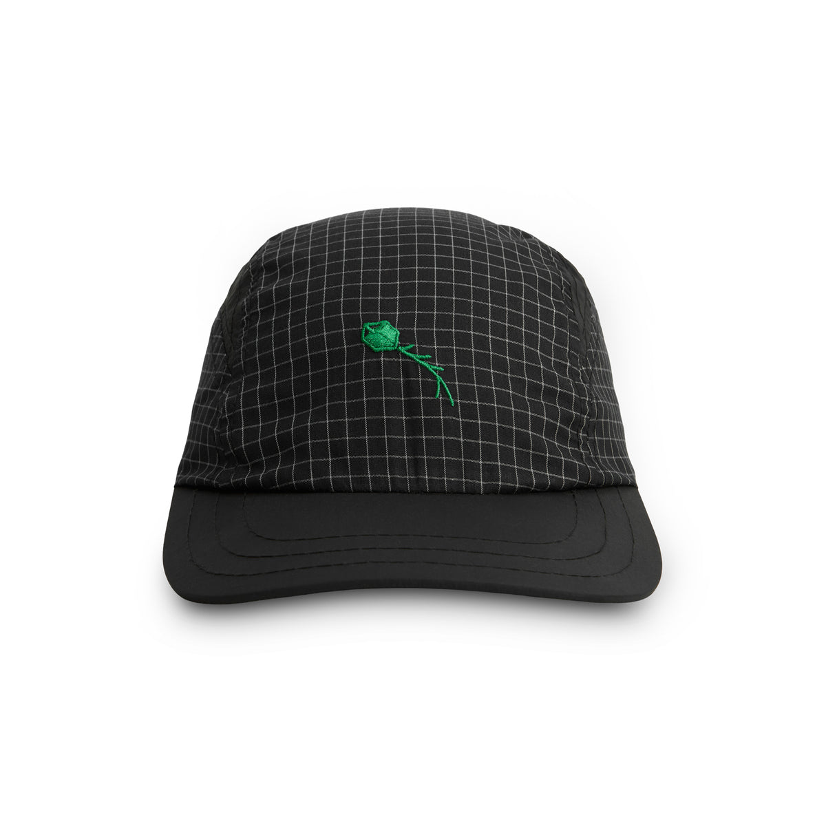 3 PANEL SPORT HAT DYNAMIC PLAID BLACK