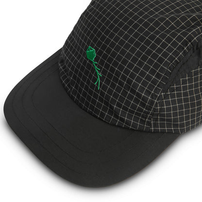 3 PANEL SPORT HAT DYNAMIC PLAID BLACK