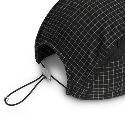 3 PANEL SPORT HAT DYNAMIC PLAID BLACK