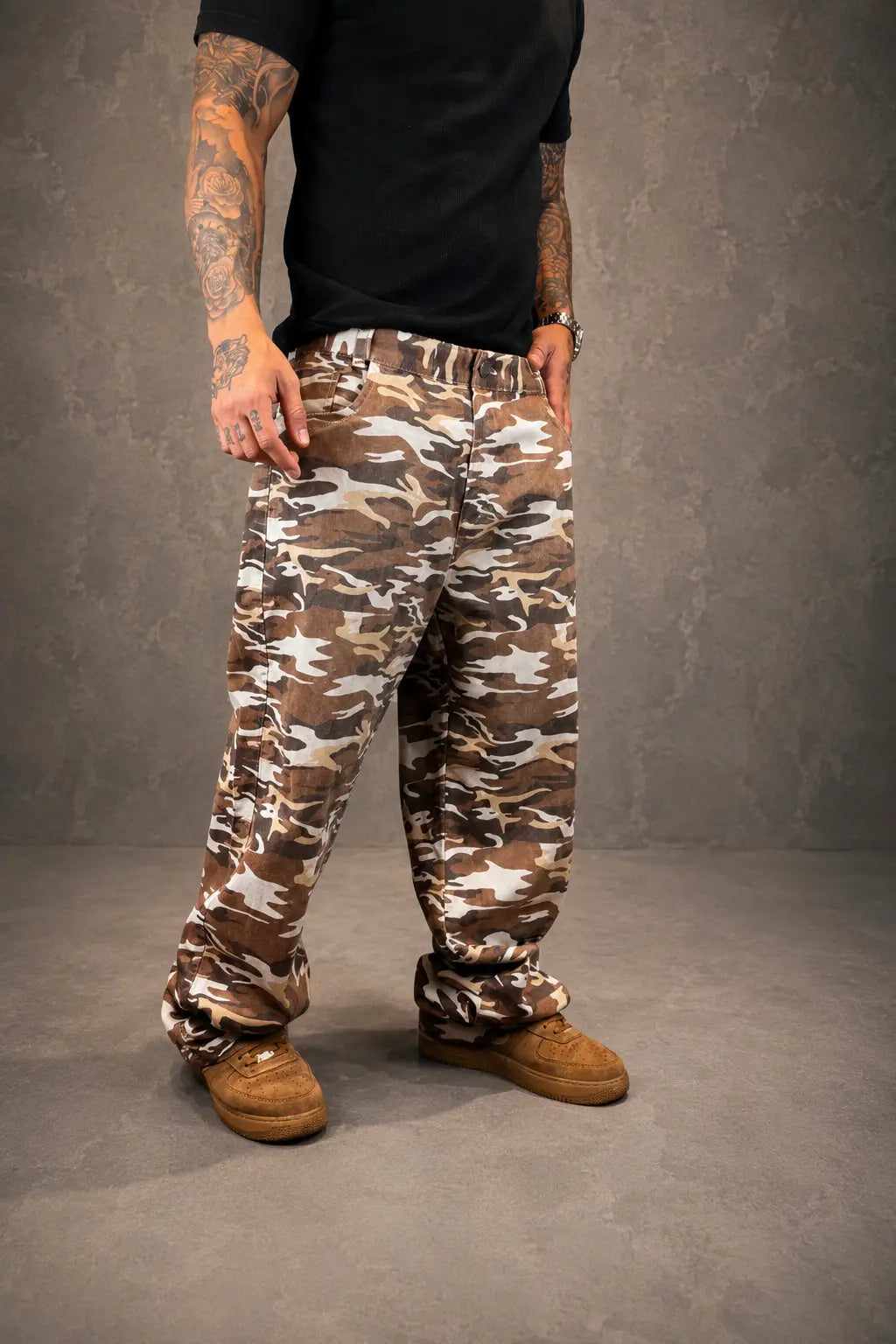 Calça Baggy Camuflada Brown