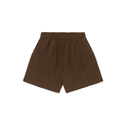 Short Leve Barra Logo Marrom