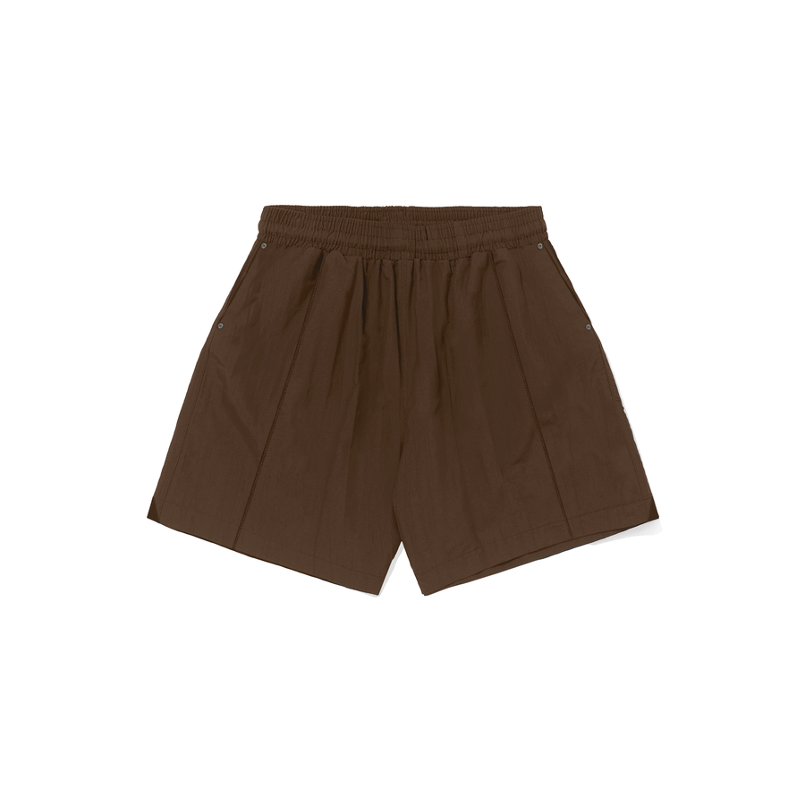 Short Leve Barra Logo Marrom