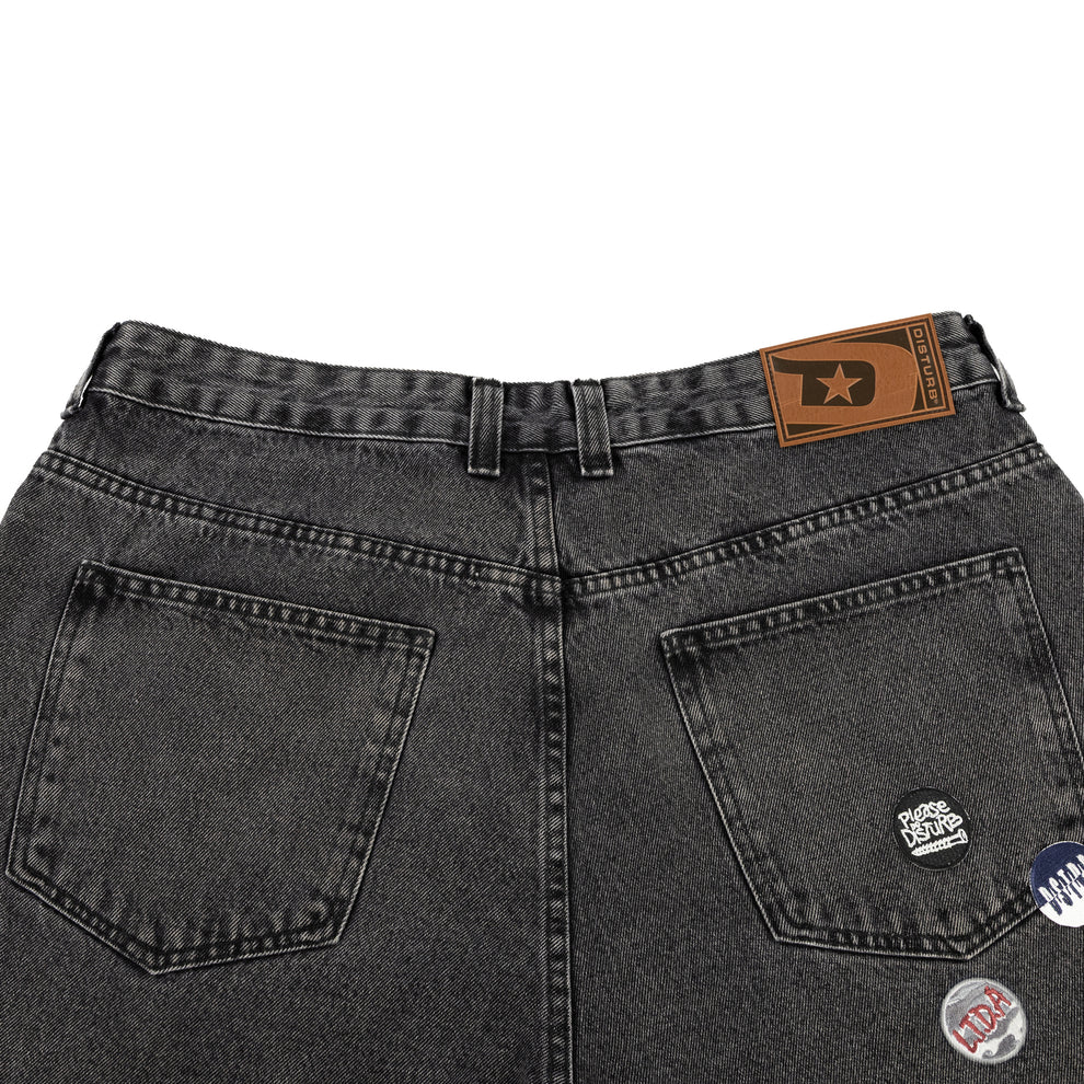 Jeans Shorts Pins In Black