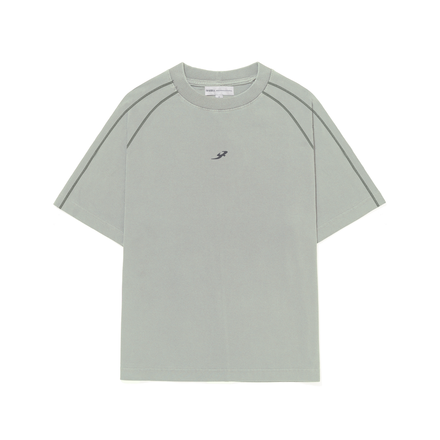 Camiseta Recortada B Garca Verde Estonada