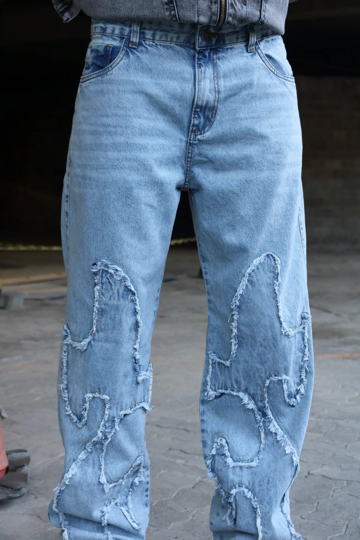 Calça Baggy Patchwork  Fire Blue
