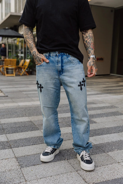 Calça Baggy Vintage Cruz Preta