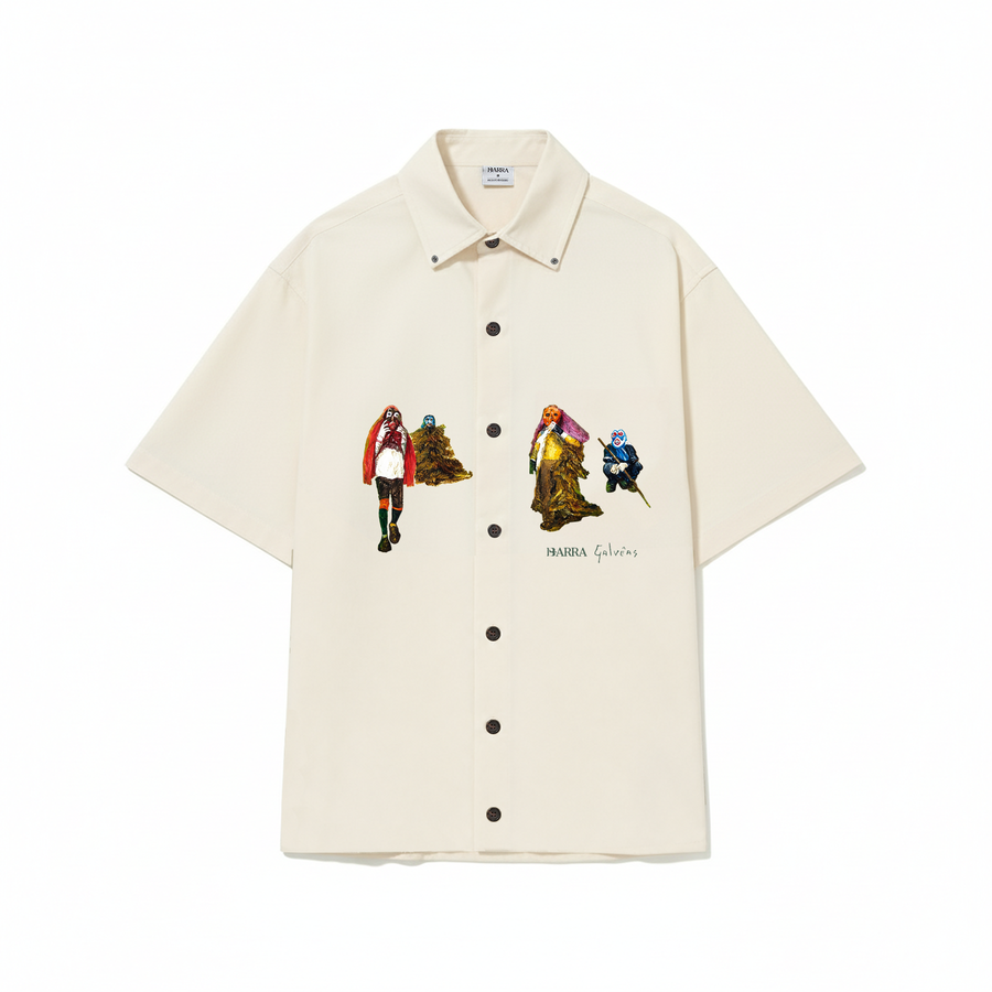 Camisa de Botao Mascarados Bege
